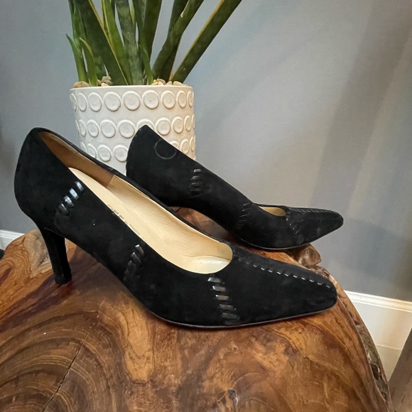 Salvatore Ferragamo Womens suede and leather stitch shoes pumps size 6 - Picture 1 of 9